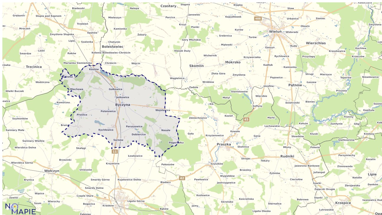 Mapa wyborów do sejmu Byczyna